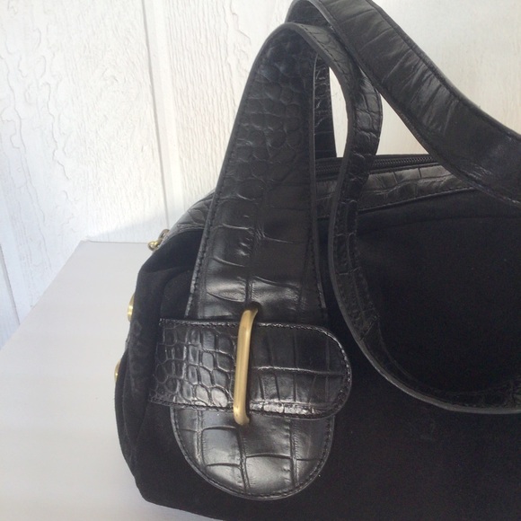 DONALD J. PLINER BLACK SUEDE SATCHEL - Picture 4 of 16